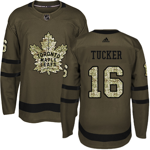 Adidas Maple Leafs #16 Darcy Tucker Green Salute to Service Stitched NHL Jersey - Click Image to Close